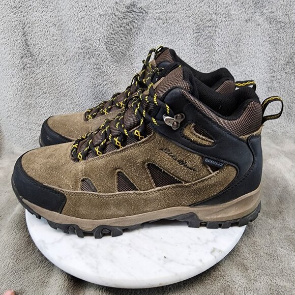 Eddie Bauer Shoes Mens Size 9.5 Brown Leather Lace Up Hiking Boots *GUC* - Picture 1 of 12